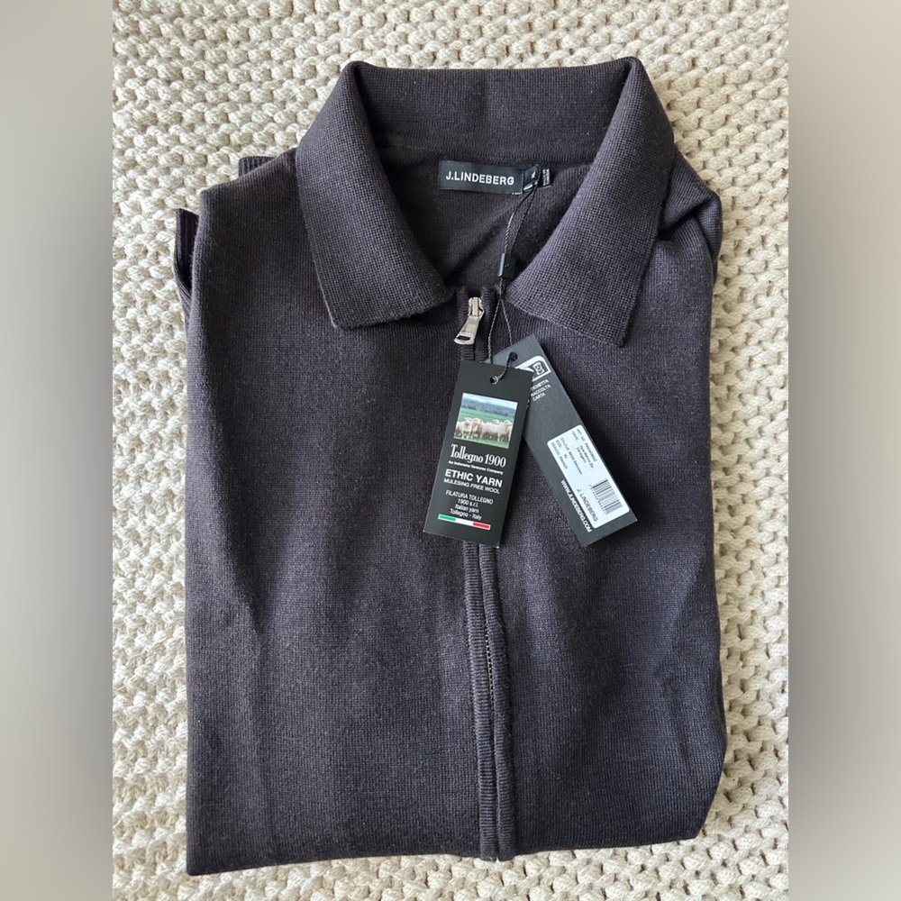 J.Lindeberg Nyle Merino Zip Cardigan Delicioso - AW23